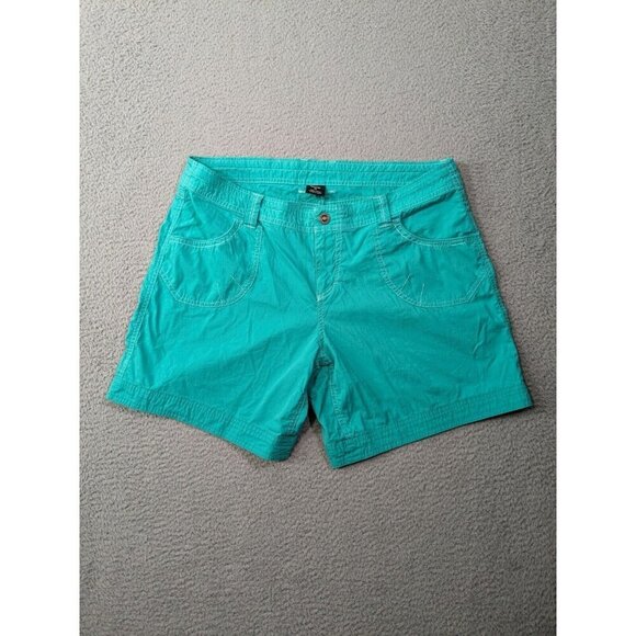 Kuhl Pants - Kuhl Shorts Womens 14 Cotton Nylon Stretch Hiking Flap Pockets Bluish Green